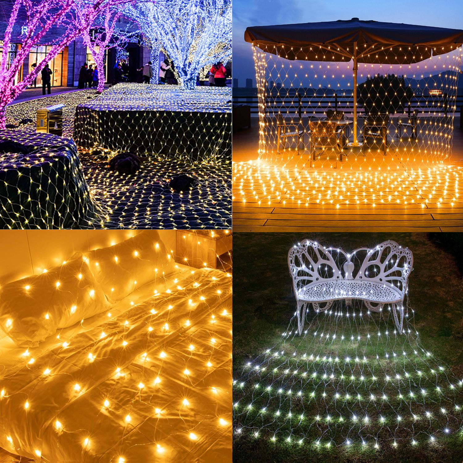 Blinking Christmas Lights Hanging Outdoor Indoor RV 32Ft LED Hang Up 100 Bulbs 