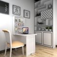 thumbnail image 2 of Giantex Wall Mounted Desk, Floating Desk, Folding Wooden Convertible Writing Desk w/Storage Area for Space Saving, White, 2 of 6