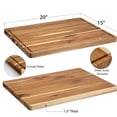 thumbnail image 2 of 1.5" Thick Acacia Wood Cutting Board, 20" x 15" Chopping Board for Kitchen, 2 of 6