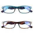thumbnail image 3 of EYE ZOOM 2 Pack Rectangular Plastic Blue Light Blocking Reading Glasses, Blue and Tortoise +1.75, 3 of 6