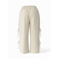 thumbnail image 6 of Vynhevius Women's Cargo Pants Plus Size Wide Leg Side Tie Elastic Waist Casual Loose Trousers Solid Color Summer Bottoms With Pockets, 6 of 8