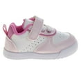 thumbnail image 2 of Josmo Girls Hook And Loop Sneakers. (Infant Toddler), White Pink, Size: 4, 2 of 7