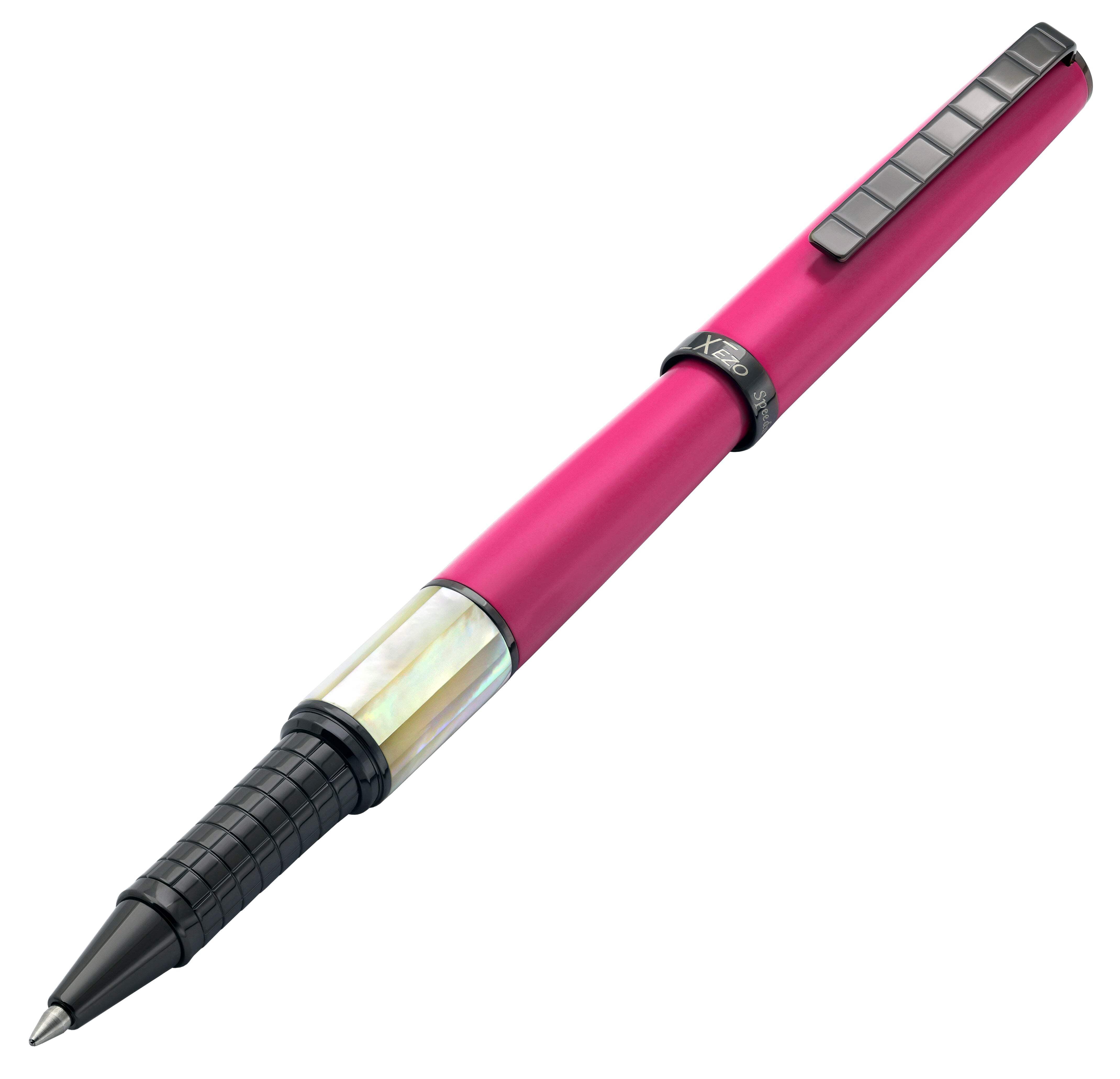 Xezo Speedmaster® Cerise Brass Rollerball Pen - With White Mother of Pearl