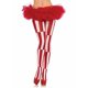 thumbnail image 1 of Accesorio Premium De Disfraz LEG AVENUE  Medias Woven Opaque Strippe De Adulto Color Rojo/Blanco Unitalla., 1 of 2
