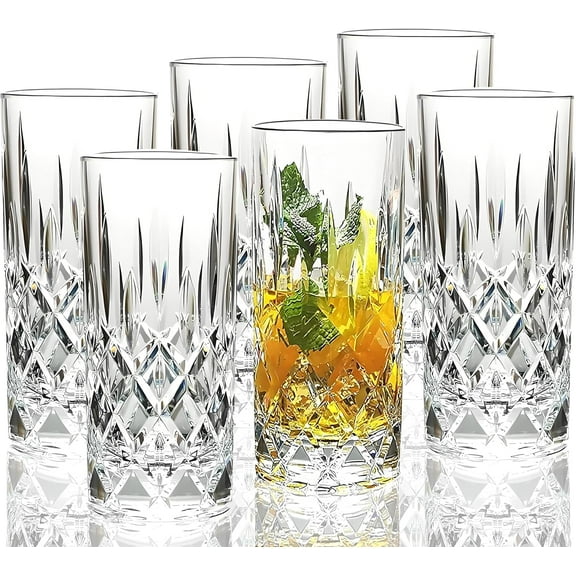 VEILEDGEM 13.5 oz Unbreakable Acrylic Highball Glasses (Set of 6)