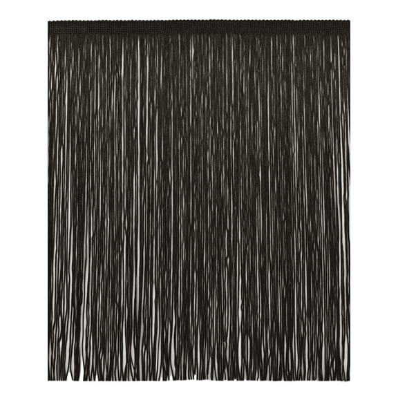 12" (30.5cm) Long Solid Chainette Bullion Fringe Trim # CF12,, Pure Black #K9 (Jet Black) Sold By The Yard (36"/3 ft/0.9m)