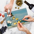 thumbnail image 5 of Snowman Cutting Board, Winter Vacation Holiday Theme Figure Seashells Sitting on Sandy Beach Coastal, Decorative Tempered Glass Cutting and Serving Board, Small Size, Multicolor, by Ambesonne, 5 of 5
