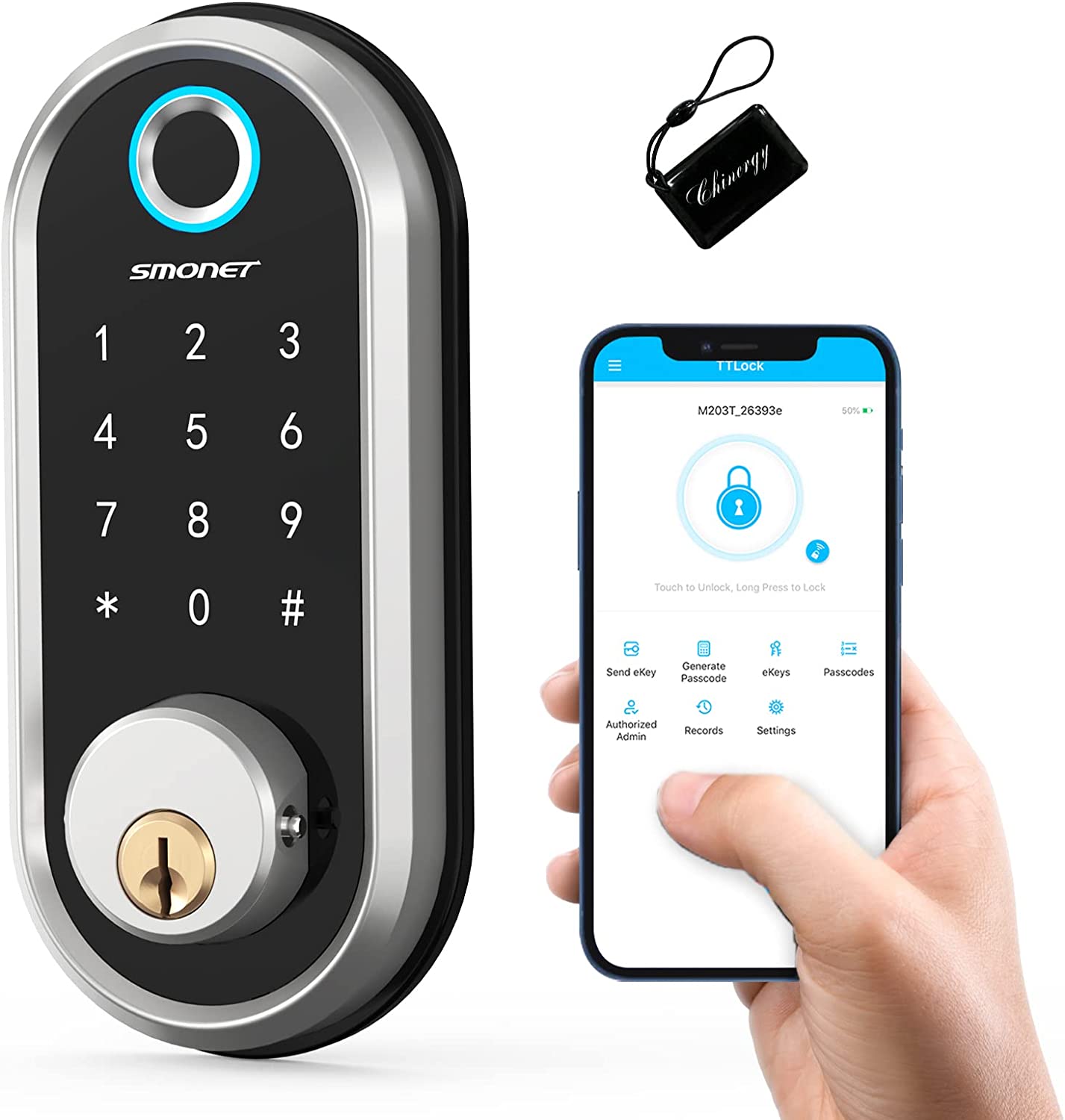 Smart Lock,Keyless Entry Door Lock Fingerprint Door Lock with Keypads