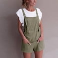 thumbnail image 3 of gbyLJF Women's Shorts Overalls Casual Cotton Linen Shorts Rompers Loose Fit Casual Summer Outfits with Pockets, 3 of 5