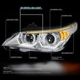 thumbnail image 2 of DNA Motoring LED Signal 3D Halo DRL Projector Headlights for 2004-2007 BMW E60 525i 530i, Chrome, 2 of 5