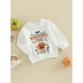 thumbnail image 3 of Bagilaanoe Toddler Baby Girl Boy Halloween Sweatshirt Long Sleeve MINI Letter Cartoon Print Pullover 6M 12M 18M 24M 3T Fall Tops, 3 of 8