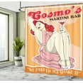 thumbnail image 5 of Ambesonne Pin up Shower Curtain, Martini Cocktail Colorful, 69"Wx70"L, Pale Orange and Scarlet, 5 of 5