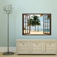thumbnail image 3 of IDEA4WALL Fake Brown Window Beach Peel and Stick Wallpaper Removable Wall Mural Sticker Decal, 3 of 4