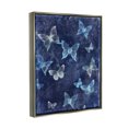 thumbnail image 3 of Stupell Industries Blue Abstract Butterflies Animals & Insects Painting Gray Floater Framed Art Print Wall Art, 3 of 6