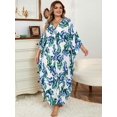 thumbnail image 2 of Edolynsa Plus Size Kaftan Dresses for Women Maxi Beach Dress Bathing Suit Cover up Lightweight Resort Wear Mumu Dress, 2 of 8