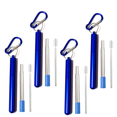 thumbnail image 1 of Paquete de 4 pajitas reutilizables, pajita de Metal con silicona, pajitas de viaje, piezas de silicona perfectas para viajes, 1 of 5