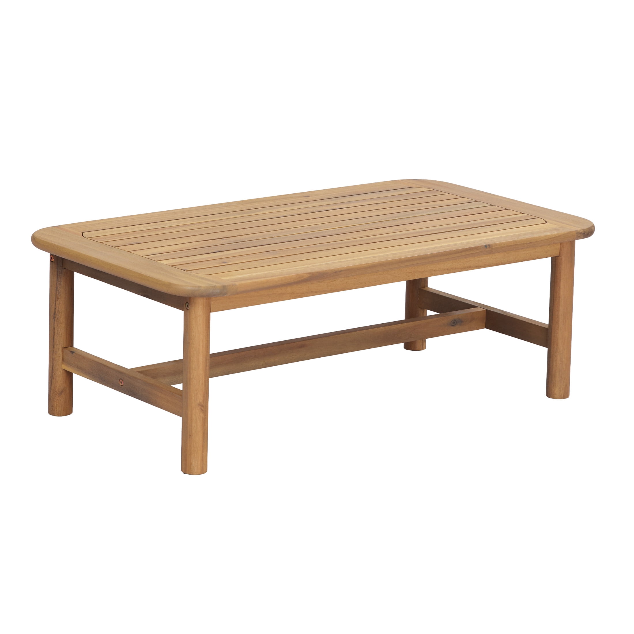 Christopher Knight Home 39" Outdoor Rectangular Acacia Wood Coffee Table, Slatted Top, Light Teak