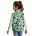 thumbnail image 2 of Xoenoiee Dachshund Flower Print Girls Fleece Vest Outerwear Sleeveless Lightweight Zip Jackets Warm Soft Vests with Zipper and Pockets, 2T, 2 of 7