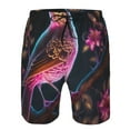 thumbnail image 4 of Yiaed Glowing Leaf Bird Print Men's Swim Trunks with Lining Quick Dry Sports Shorts Beach Shorts Boardshorts-X-Large, 4 of 5