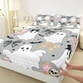 thumbnail image 3 of Castle Fairy Bow Ghost 4 Pieces Queen Sheet Sets for Kids,Halloween Skull Ultra Soft Flat Sheet,Spooky Animal Queen Fitted Sheet,Ultra Soft Home Decor, 3 of 7