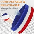 thumbnail image 4 of 6 Pieces Sweatband Set Sports Headband Wristband Set, Moisture Wicking Athletic Sweatbands 4 Wrist Sweatband and 2 Headbands, Terry Cloth Sweat Absorbing Head Band for Workout, 4 of 8