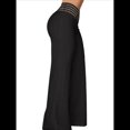 thumbnail image 3 of Pantalones Acampanados con Cinturón para Mujer, Estilo Informal, de Cintura Alta y Pierna . Negro XXXL, 3 of 7