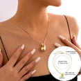 thumbnail image 2 of Aretes de oro para mujeres y niñas, collar con forma de gota, chapado en oro de 14 quilates, hipoalergénico, con forma de gota de agua, pendientes de moda (dorado), 2 of 5