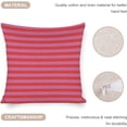 thumbnail image 4 of Decorative Throw Pillow Covers Geometric Stripes Lines Pillowcase Pink Red Stripes Couch Throw Pillows for Farmhouse Decor Room Bedroom Sofa Chair Car 16"x16" Linen Cushion Case, 4 of 7
