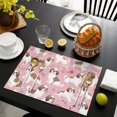 thumbnail image 3 of Shih Tzu Dogs and Pioneer Flower Summer Placemats Table Placemats Set Of 6-Linen Kitchen Washable Placemats Table Mats 11.8"x17.7"Non-Slip Heat Resistant, 3 of 5