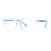 Kid Girls Colorful Round Horn Rim Blue Light Filter Computer Glasses Blue