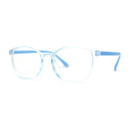 Kid Girls Colorful Round Horn Rim Blue Light Filter Computer Glasses Blue
