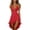 Red, variant on Women's Sleeveless High Low Dress Spaghetti Strap V Neck Ruffle Hem Dress Flowy Summer Beach Mini Dresses