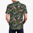 thumbnail image 3 of Balery Flamingos And Palm Leaves Printed Men’s Short Sleeve Polo Shirt, Midweight Men's Shirt,Golf Polo shirts -Medium, 3 of 8