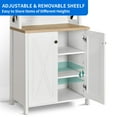 thumbnail image 4 of Dextrus Freestanding Pantry Buffet Child Lock Six Shelves Bar Cabinet with Two Doors, White, 4 of 7