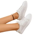 thumbnail image 5 of EKVAHL Women's Lace Up Mesh Sneakers, Cushioned Mesh Tennis Shoes, Insole Office Daily Walking Shoes White, 5 of 6