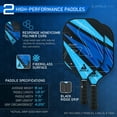 thumbnail image 3 of JOOLA Ben Johns Blue Lightning Pickleball Set, 2 Fiberglass Paddles with Honeycomb Core, Paddle Bag, 4 Balls, 3 of 7