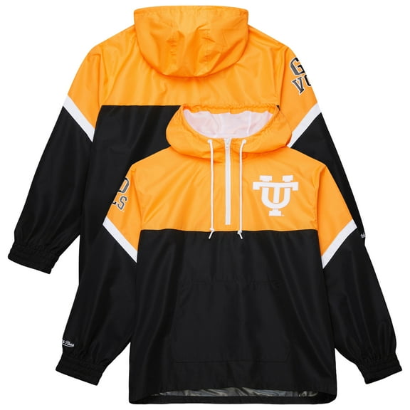 Men's Mitchell & Ness Tennessee Orange/Black Tennessee Volunteers Tie Breaker Logo Vintage Lightweight Anorak Half-Zip
