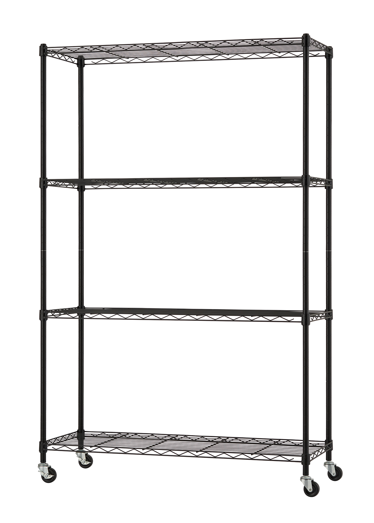 TRINITY BASICS 4-Tier NSF 36"x14"x54" Wire Shelving Rack w/ Wheels / Black