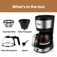 thumbnail image 5 of Gevi Small Drip Coffee Maker, 4-Cup, Compact Coffee Pot with Cone Filter, Glass Carafe and Hot Plate, Stainless Steel, 5 of 7