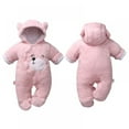 thumbnail image 4 of Newborn Baby Cartoon Smile Bear Snowsuit Infant Jumpsuit Footie Romper Winter Coat Romper 5-8 Months, 4 of 4