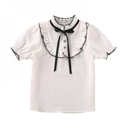 

Clearance Sale Summer Short Sleeve tops Blouse Girls Children Girl Flower Shirt Wild Cotton Short Sleeve top Casual T-shirt Drop Shipping