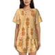 thumbnail image 1 of Fotbe Pineapples Conjunto de Pijama Estampado para Mujer, 2 Piezas, Ropa de Dormir con Camiseta de Manga Corta y Shorts Suaves-Medium, 1 of 6