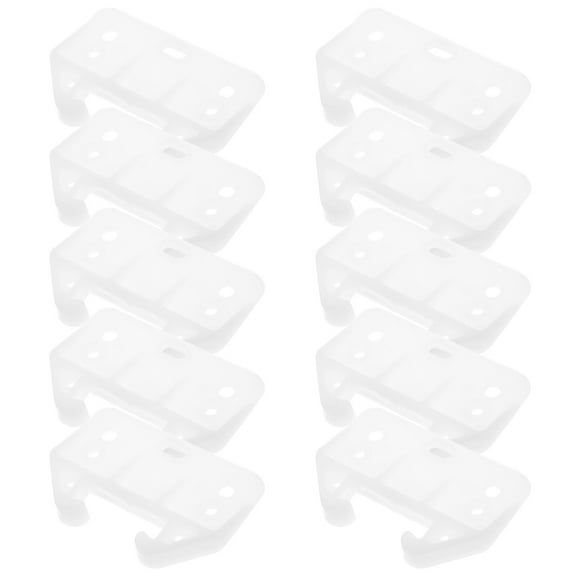 WEUVEB White Plastic Drawer Slide Rail Brackets Set for Cabinet Furniture with and Noise Reduction