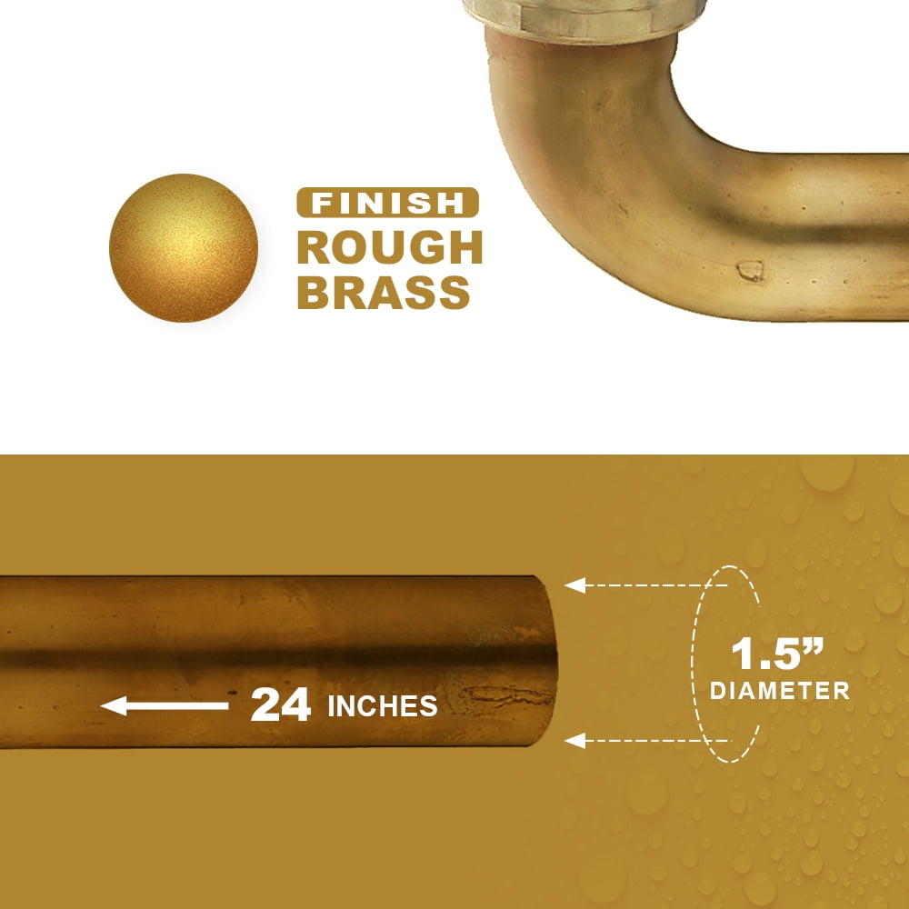 Highcraft 20-19242 Slip Joint Waste Bend for Tubular Drain Applications, 1-1/2 in. x 24 in., 20GA Brass