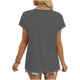 thumbnail image 5 of Women Summer Casual Tees Loose V Neck Short Sleeve Tshirts Basic Comfy Solid Color Shirts Trendy Soft Stretch Cool Tunic Tops, 5 of 5