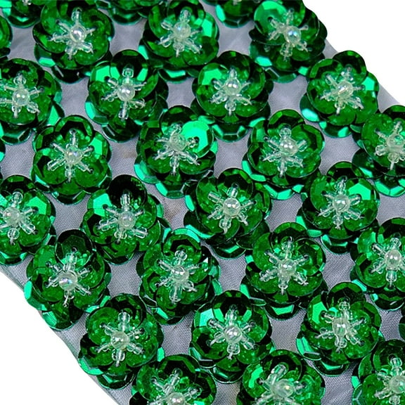 100 Pack Beaded Sequin Flower Sew on Patches Glitter Mini Crystal Paillette Applique Cloth Motif for DIY Wedding Garment Bags Accessory Hair Headband Decor