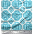 thumbnail image 1 of Soimoi Blue Viscose Chiffon Fabric Triangle & Art Geometric Fabric Prints By Yard 42 Inch Wide, 1 of 3