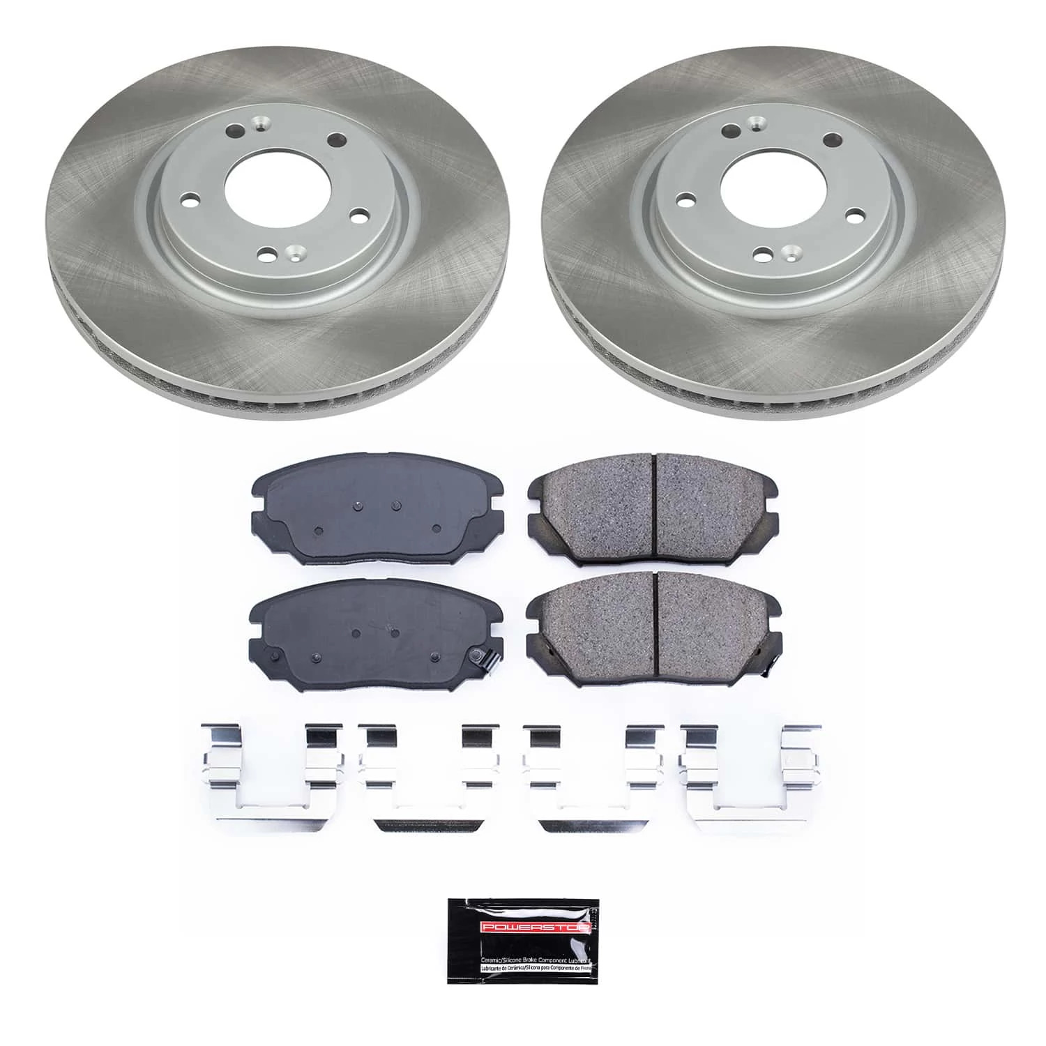 PowerStop Front Semi-Coated Rotor and Low-Dust Ceramic Brake Pad Kit SC4646