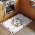 thumbnail image 3 of Rectangle Area Rug 2x3ft, Happy Easter Eggs Tulips Daisy Non-Slip Non-Shedding Floor Mat, Colorful Striped Washable Sturdy Carpet for Living Room Bedroom Home Decor, 3 of 9