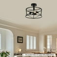 thumbnail image 5 of 110V Caged Chandelier Semi-Flush Mount Kitchen Farmhouse Ceiling Light Fixture for Kitchen, Living Room, 5 of 20